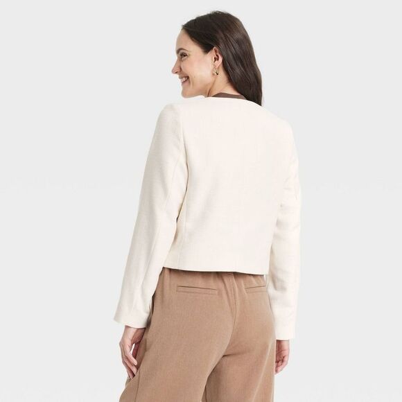 Open Box - A New Day - Women's Lady Jacket - A New Day Off-White XL Off-White - Picture 2 of 3